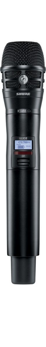 Shure ULXD2/K8 - Digital Handheld Transmitter with KSM8 Capsule in Black Finish (J50A Band: 572-616 MHz)