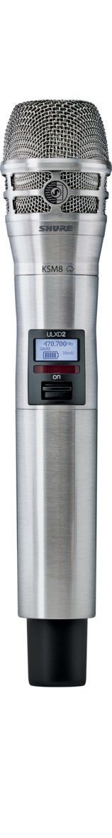 Shure ULXD2/K8 - Digital Handheld Transmitter with KSM8 Capsule in Nickel Finish (J50A Band: 572-616 MHz)