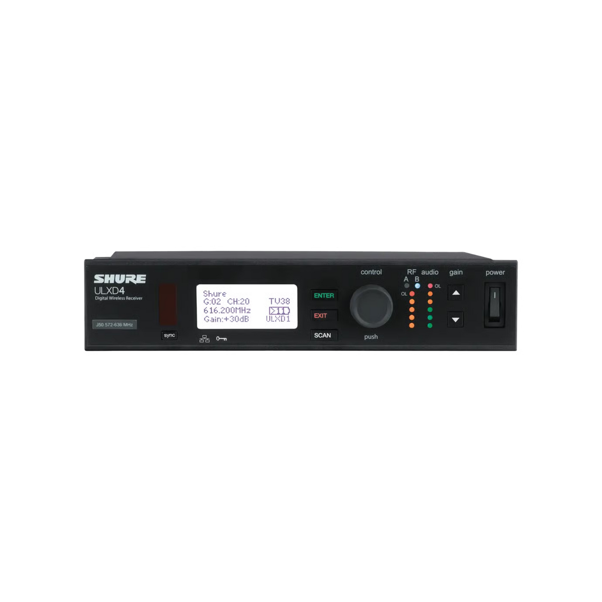 Shure ULXD4-GV Single-Channel Digital Wireless Receiver with Always-On Encryption