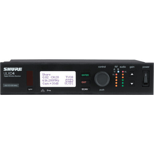 Shure ULXD4-GV Single-Channel Digital Wireless Receiver with Always-On Encryption (G50: 470 to 534 MHz)