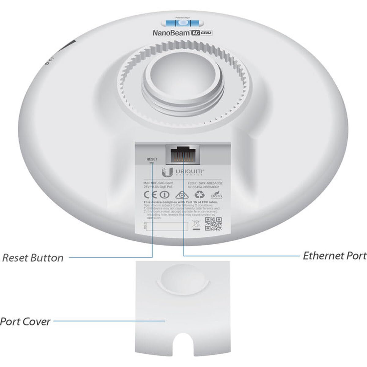 Ubiquiti Networks NanoBeam NBE-5AC-Gen2-US AC Gen2 5GHz airMAX CPE with Dedicated Management Radio Bridge