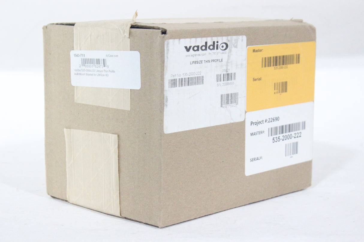 Vaddio 535-2000-222 Lifesize Thin Profile Wall Mount Bracket for LifeSize HD