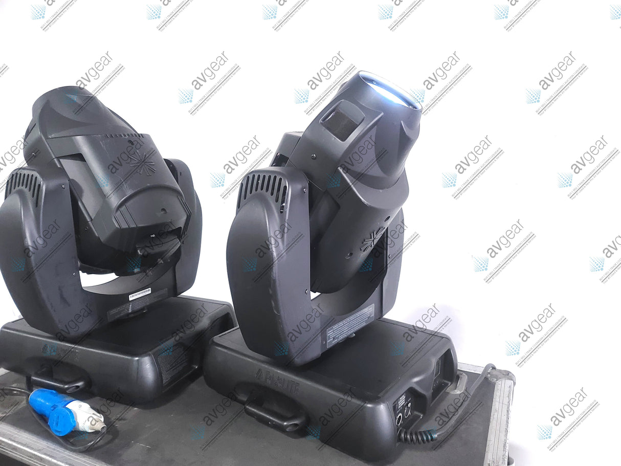 (2) Vari-Lite VL2500 Moving Head Wash Lights (325 & 8 Total Hours) w/ In Wheeled Road Hard Case