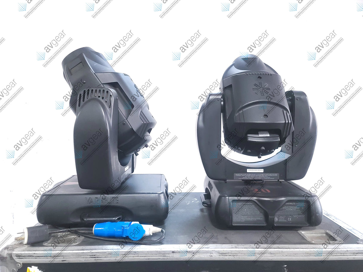 (2) Vari-Lite VL2500 Moving Head Wash Lights (6929 & 6817 Total Hours) In Wheeled Road Hard Case