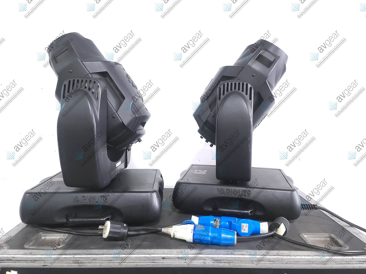 (2) Vari-Lite VL2500 Moving Head Wash Lights (6929 & 6817 Total Hours) In Wheeled Road Hard Case