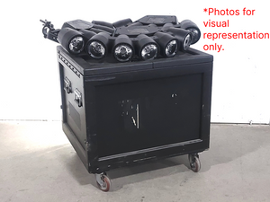(3) Ayrton Versapix RS LED Lights w/ (3) PSU Cables, (3) Mounting Brackets & (3) Safety Cables in Wheeled Road Case