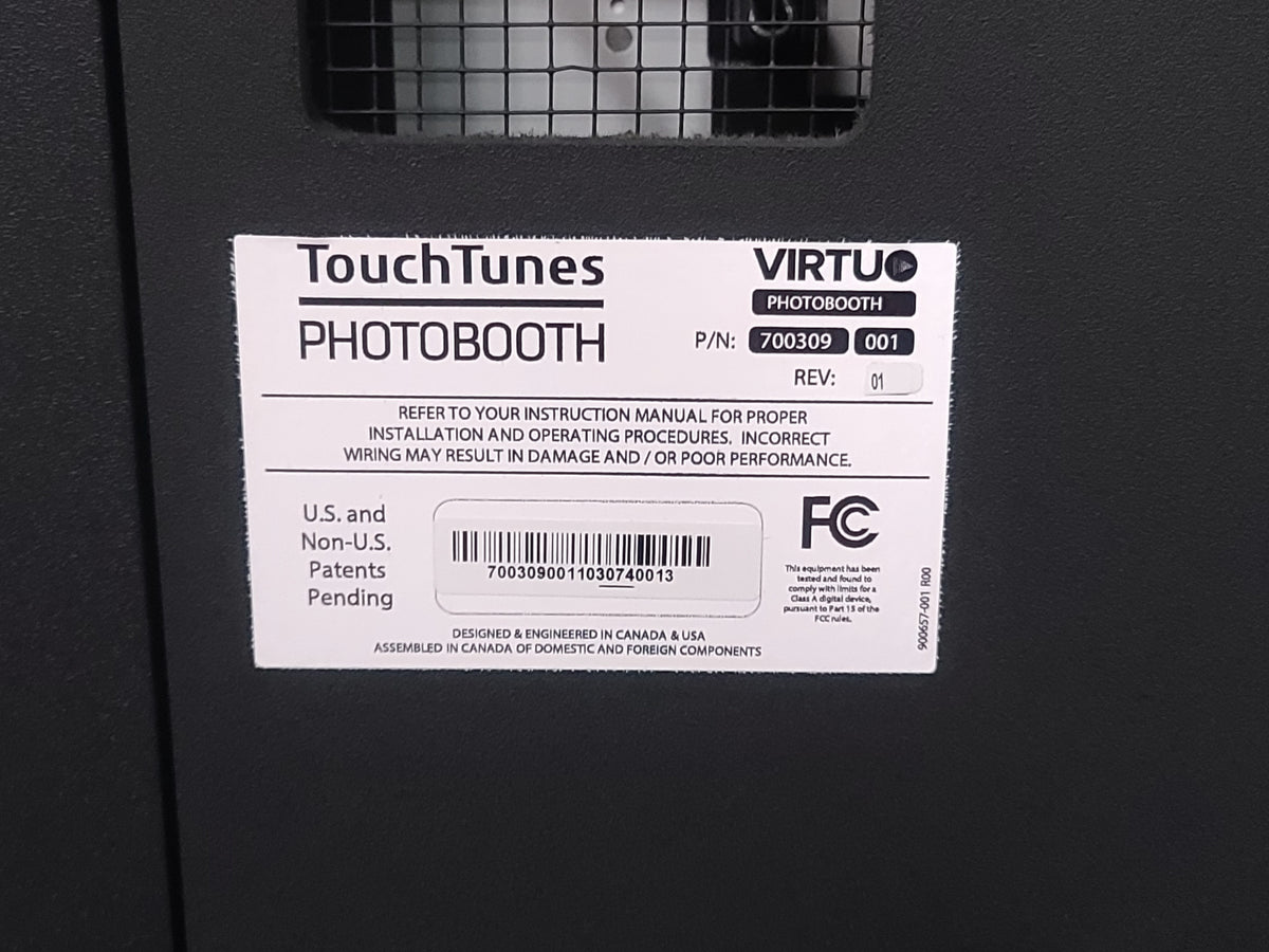 Virtu Sinfonia Color Stream Touchtunes Photo Booth Jukebox Printer in Wheeled Road Case