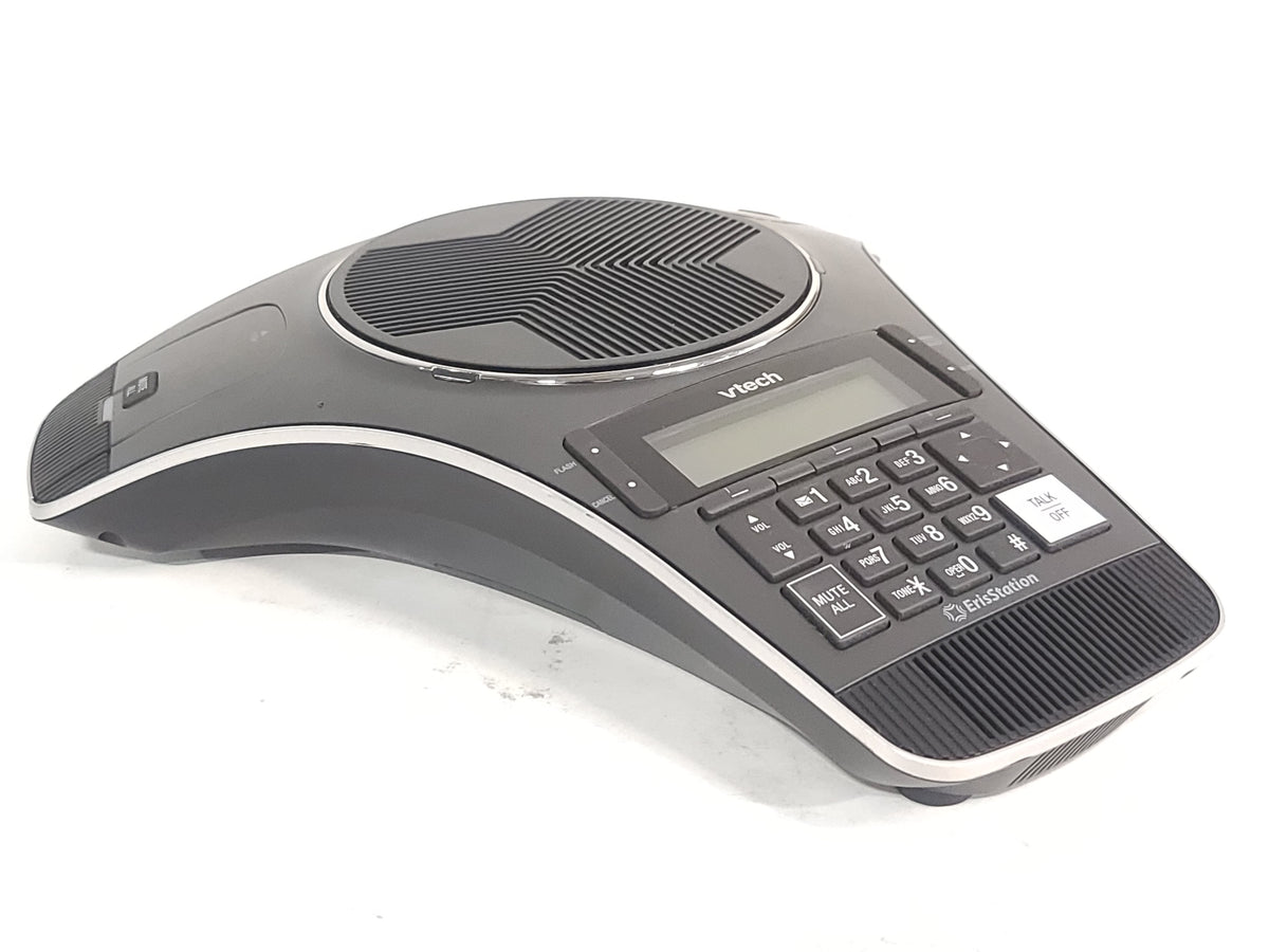 Vtech VCS712 ErisStation Wireless Conference Phone w/ (2) Wireless Mics, (1) PSU, & (1) Stand in Original Box