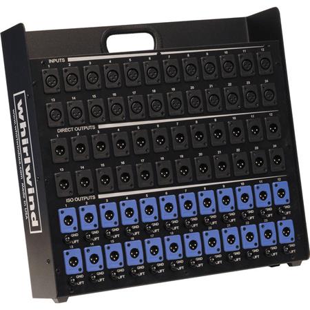 Whirlwind Splitter - Stage Box 24 XLRF [inputs] 24 XLRM [parallel output] 24 XLRM [isolated output w_ground lifts] SB24T11G
