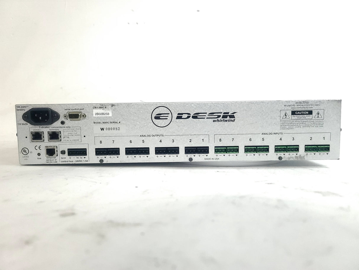Whirlwind 4040C E Desk Digital Signal Processor for CobraNet