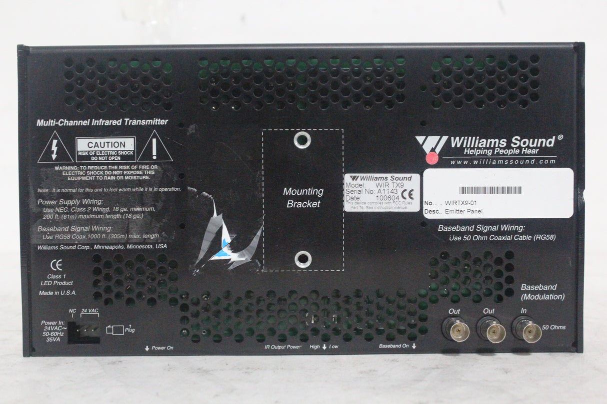 Williams Sound WIR TX9 Infrared Emitter &amp; Transmitter