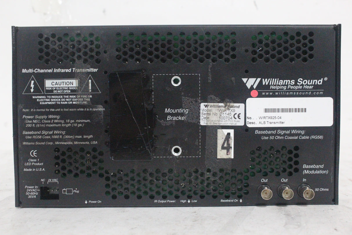 Williams Sound WIR TX9 Infrared Emitter &amp; Transmitter