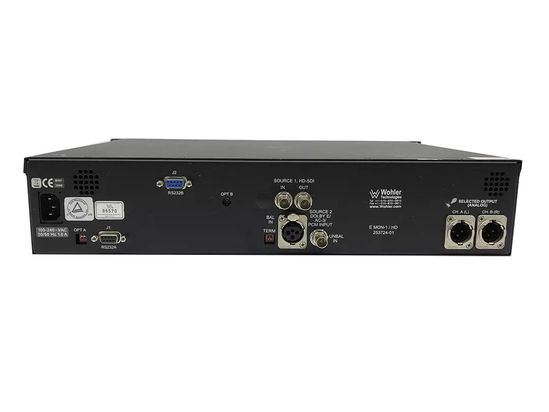 Wohler E MON-1/HD 8 Ch Dolby E, Dolby Digital and PCM Audio Monitor