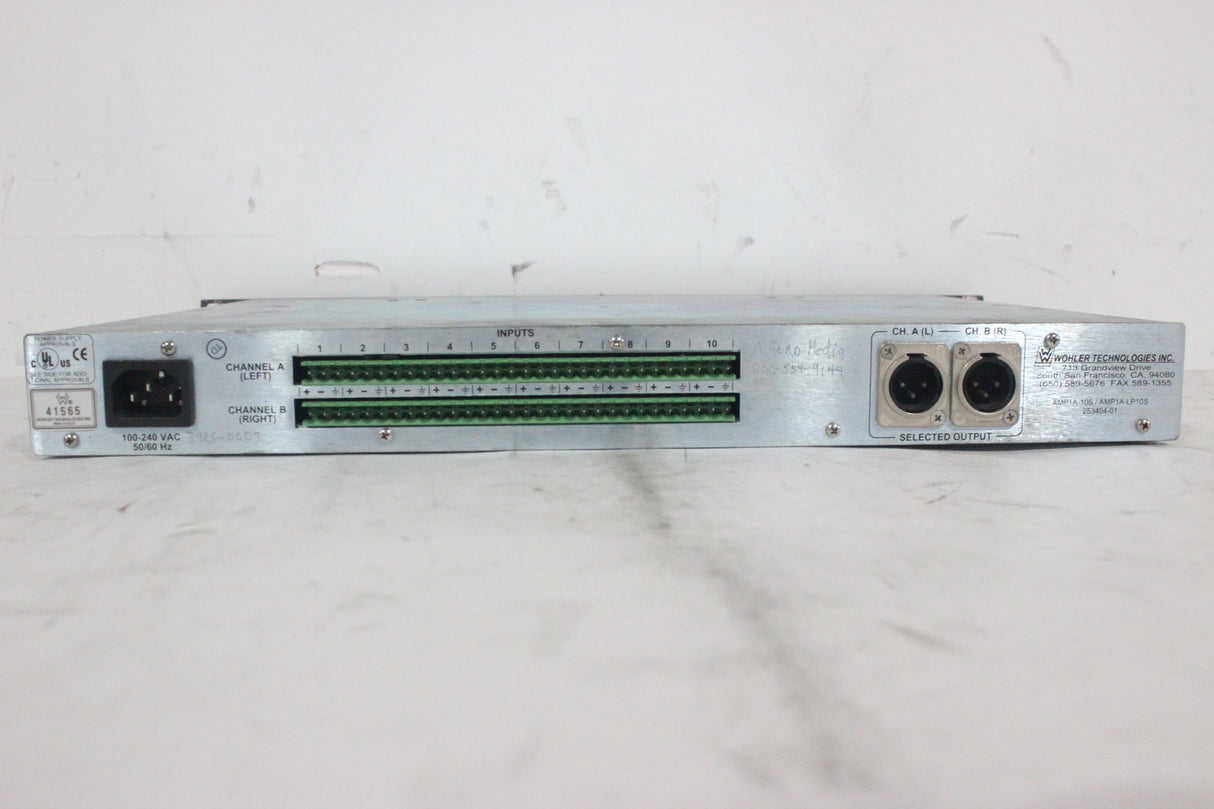 Wohler Technologies AMP1A-10S / AMP1A-LP10S Analog Audio Monitor Panel