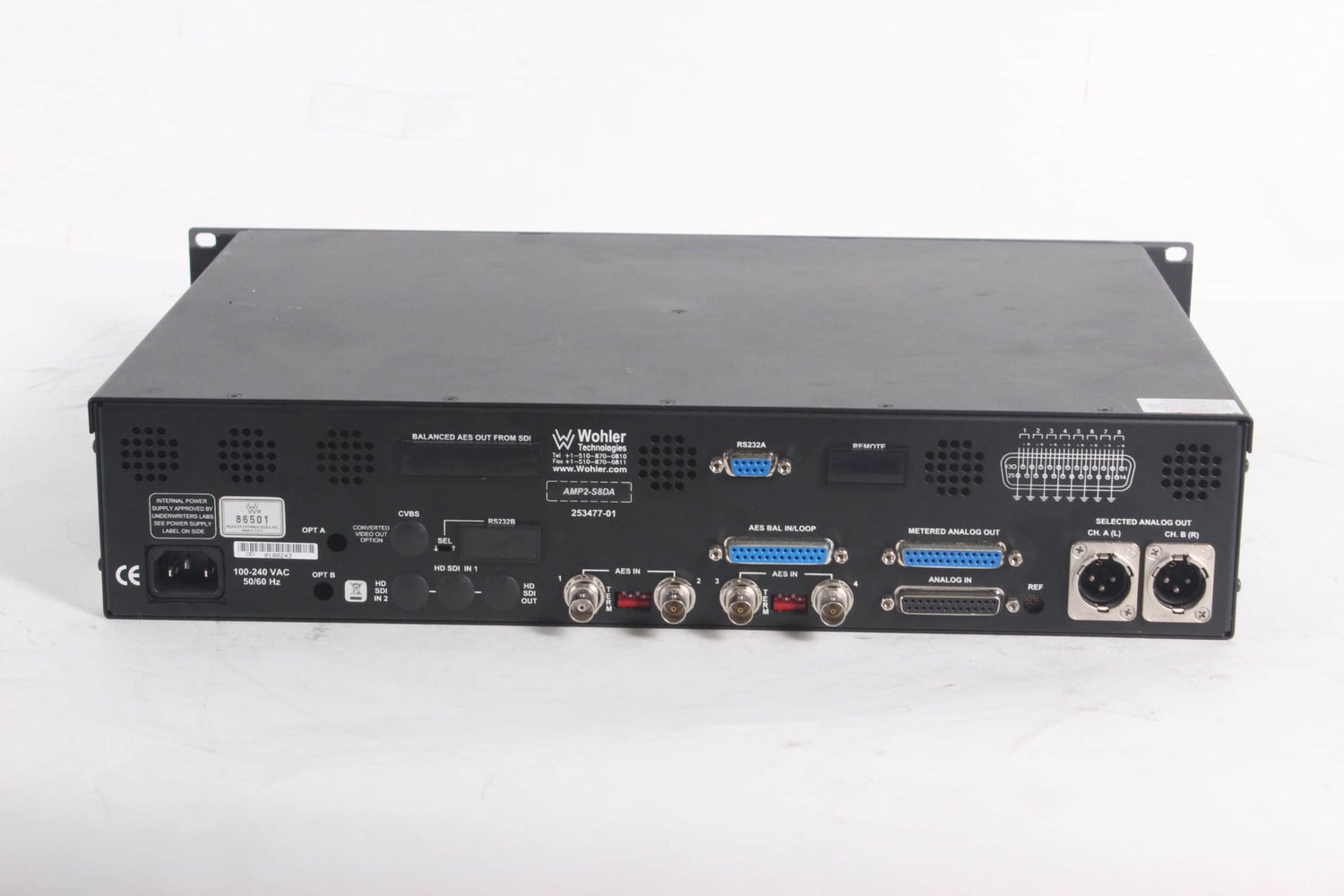 Wohler Technologies AMP2-S8 Series+ 2U Digital Audio Monitor Panel