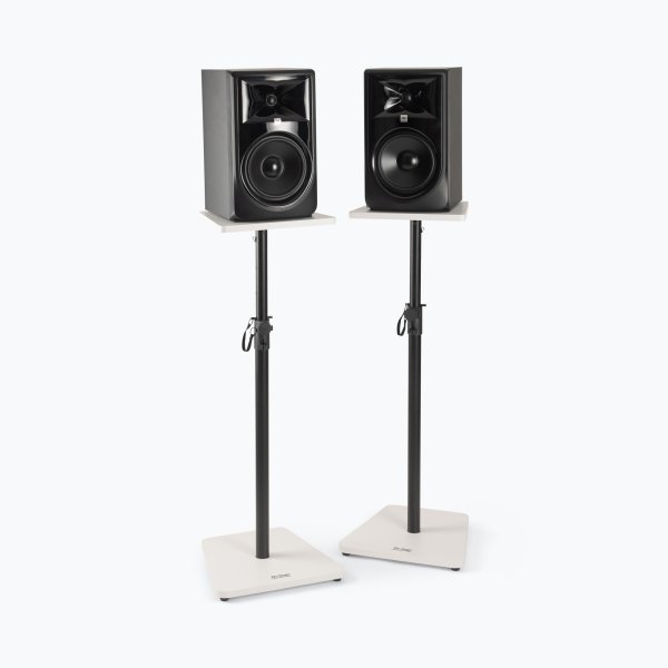 (NEW) On-Stage SMS7500W Wood Studio Monitor Stands (White, Pair)