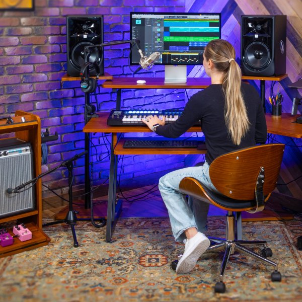 On-Stage WS7500RB Workstation Desk - Rosewood