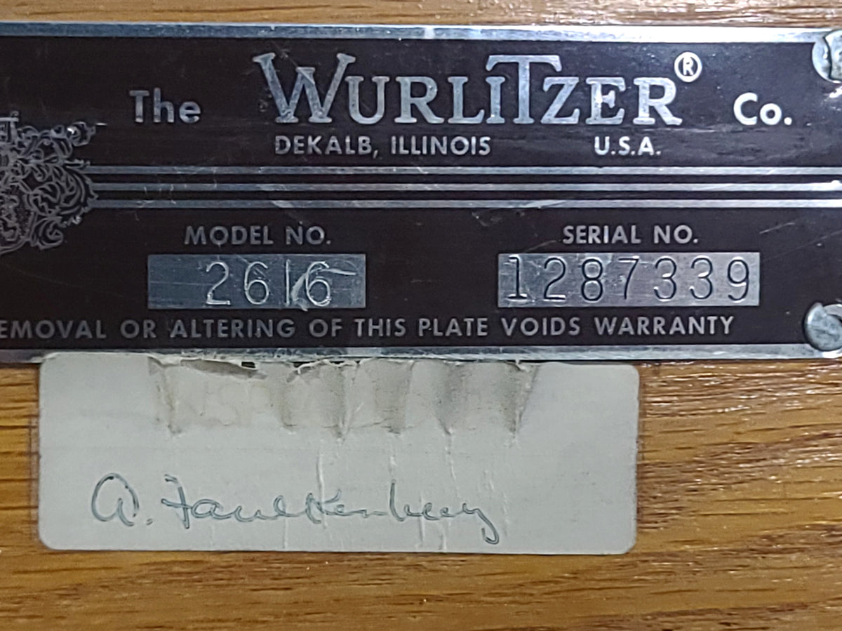 Wurlitzer 2616 Console Piano w/ Bench
