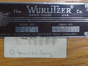 Wurlitzer 2616 Console Piano w/ Bench