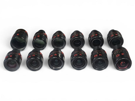 AVGear.com Angenieux Optimo Prime Platinum 12-lens cinema set ranging from 18mm to 200mm in black finish
