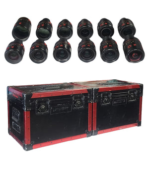 AVGear.com Angenieux Optimo Prime 12-lens set with focal lengths 18mm to 200mm and two professional transport cases.