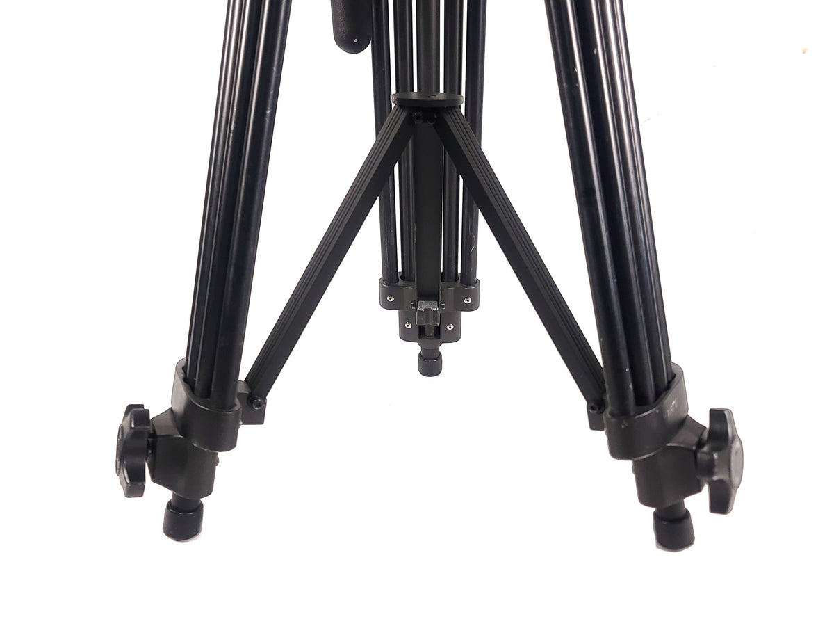 AVGear.com black aluminum 3-stage tripod legs with mid-level spreader for professional video stability
