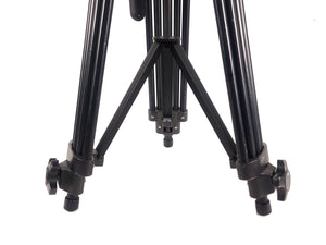 AVGear.com black aluminum 3-stage tripod legs with mid-level spreader for professional video stability