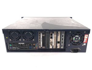 AVGear.com Delta Media Server 7th Sense back panel showing cooling fans, graphics outputs, and connectivity ports.