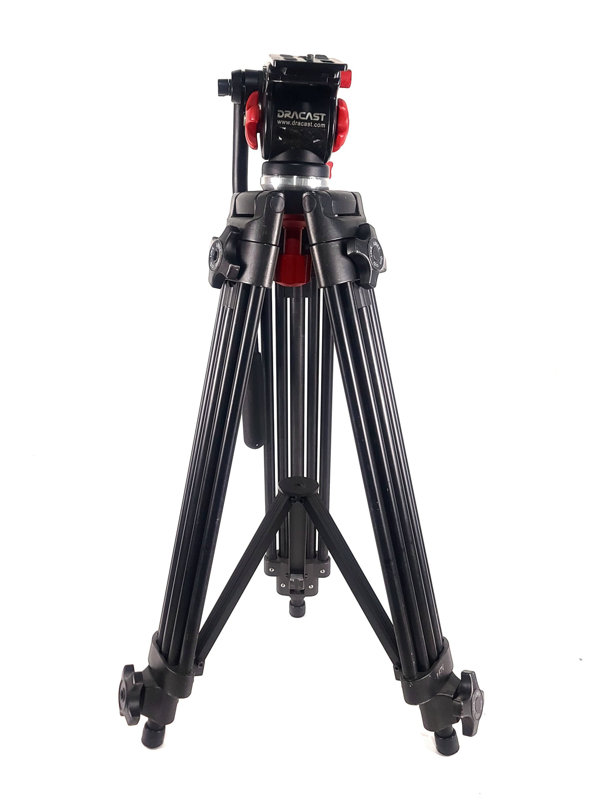 AVGear.com Dracast 3-stage aluminum video tripod with fluid head and mid-level spreader for professional filmmaking