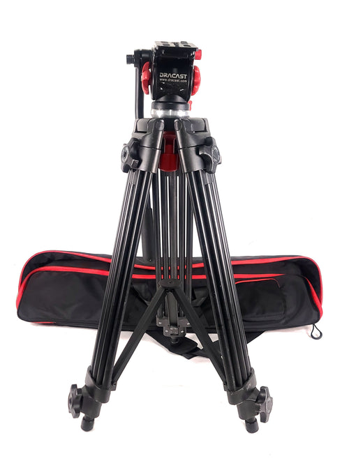 AVGear.com Dracast 3-stage aluminum video tripod with fluid head and black iFootage soft carry bag
