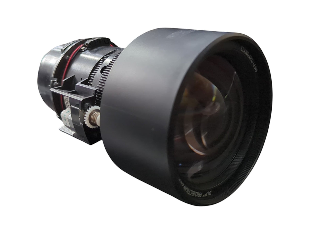 AVGear.com Panasonic TKGF0156-3 standard projector lens with black housing and internal gear mechanism