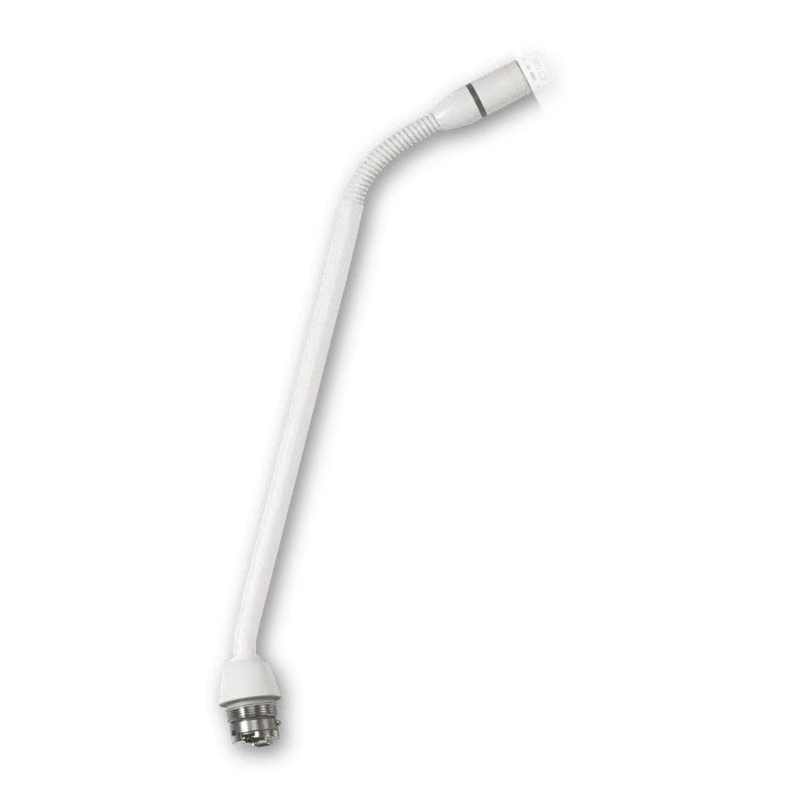 Shure MX410 10" Dualflex Gooseneck Mic with No Capsule, No Preamp, and Red LED Ring on Top (White)
