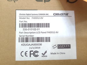 Christie FHD552-XV 55" Class Narrow Even-Bezel LCD Display for 24/7 Operation in Original Box (FACTORY RECONDITIONED)