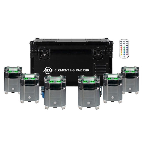 American DJ Element H6 Pak with Charging Case (6-Pack, Chrome)|American DJ Element H6 Pak with Charging Case (6-Pack, Chrome)|American DJ Element H6 Pak with Charging Case (6-Pack, Chrome)||