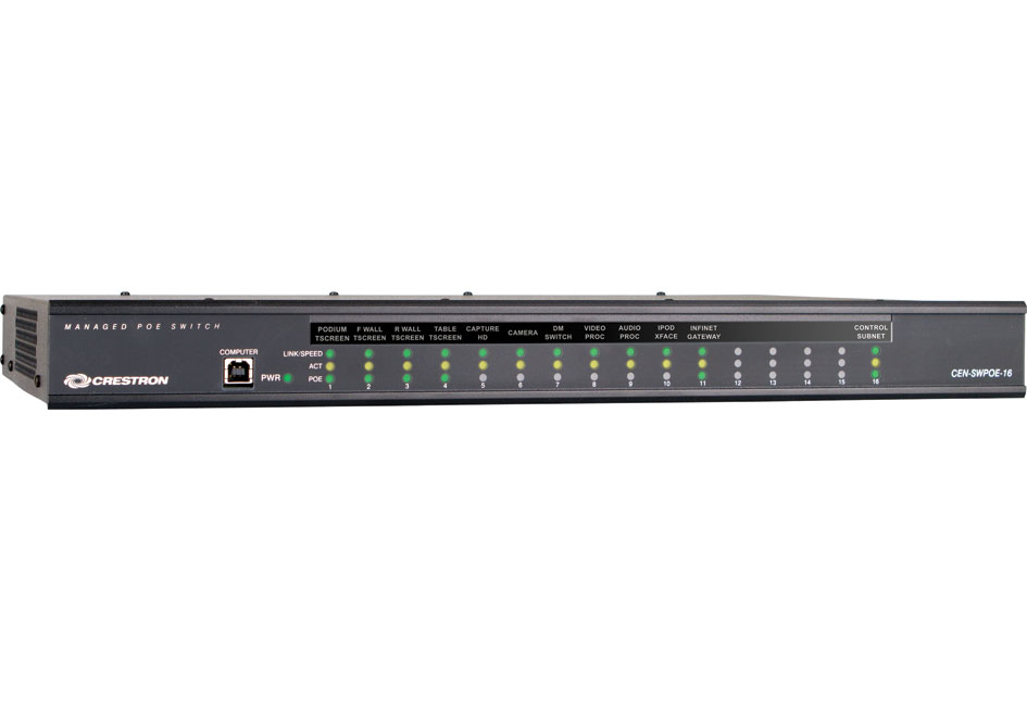 Crestron CEN-SWPOE-16 16-Port Managed PoE Switcher