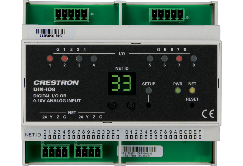 Crestron DIN-IO8 Analog Input/Output Module