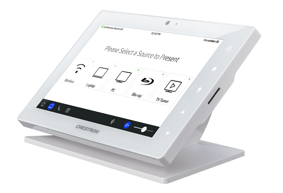 Crestron TSW-760-W-S 7-Inch Touch Screen - White Smooth finish w/ Mounting Plate