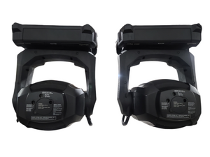(2) Martin MAC Viper AirFX FC Moving Wash Lights in Wheeled Road Case w/ (2) PSU's & (4) Clamps (Total Hours 3533, 3747)