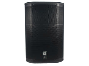 (2) JBL PRX615M 15-inch Two-Way Self-Powered Speakers in Wheeled Road Case
