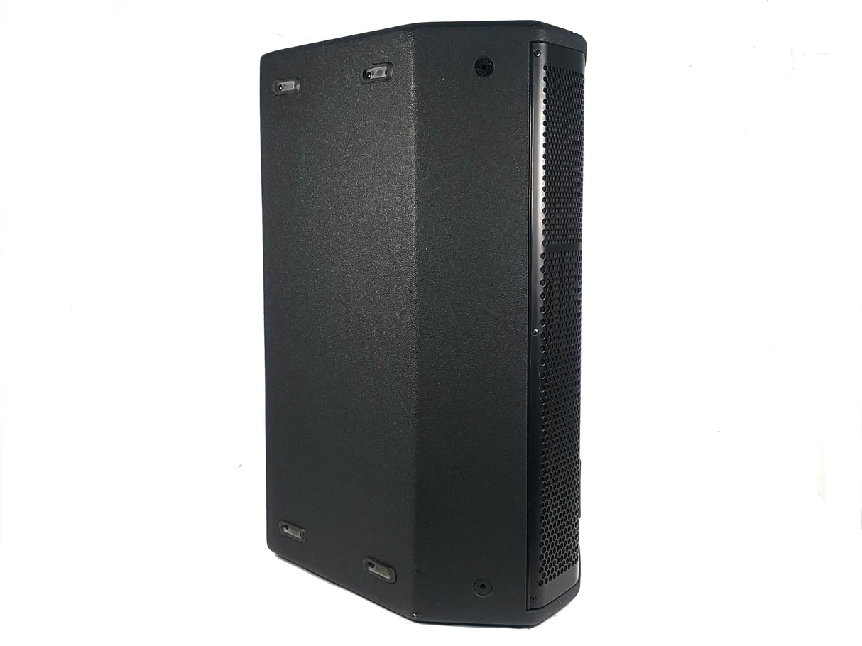 (2) JBL PRX615M 15-inch Two-Way Self-Powered Speakers in Wheeled Road Case