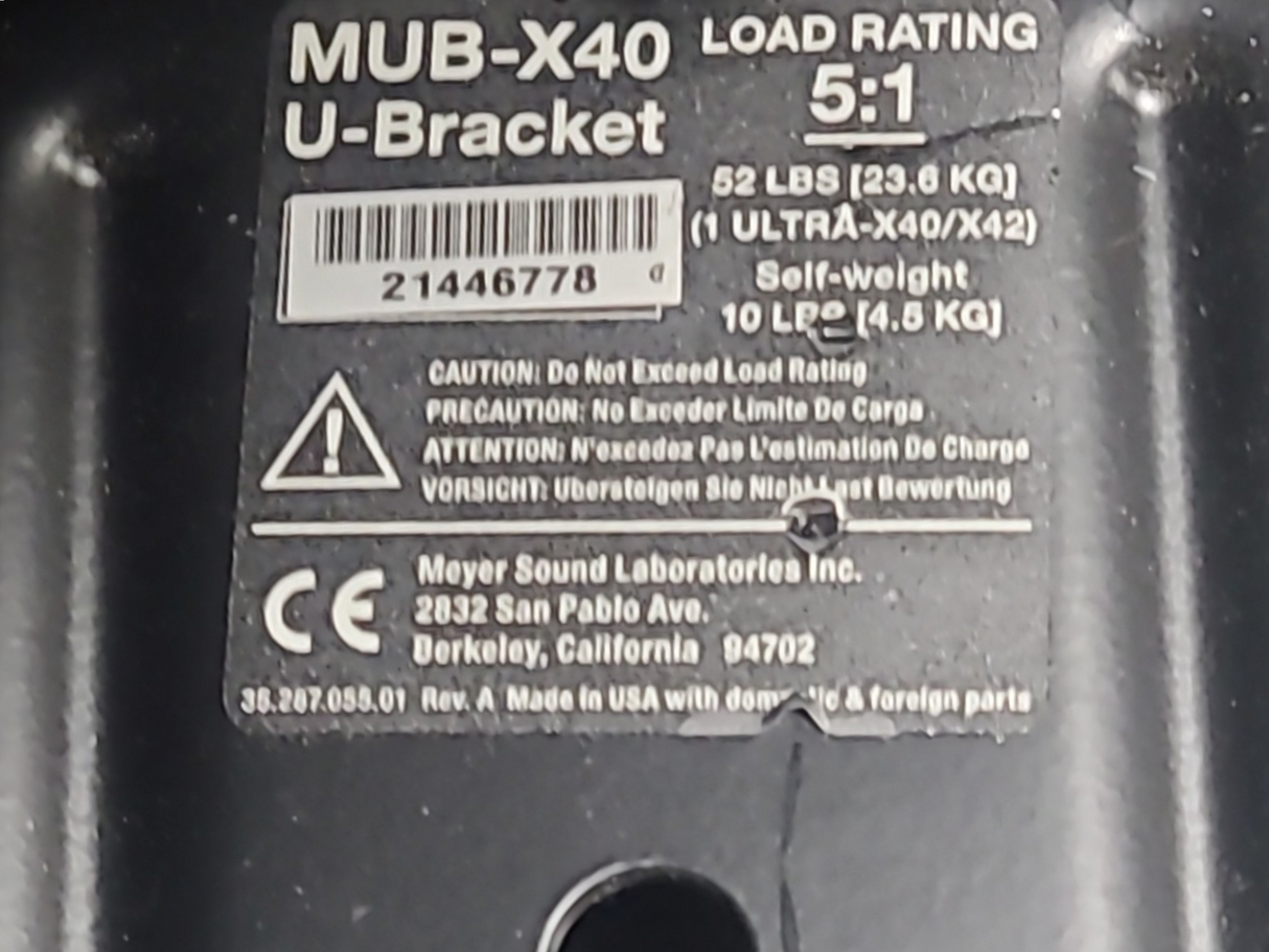 Meyer Sound ULTRA-X40 Wide Coverage Loudspeaker w/ MUB X-40 U-Bracket