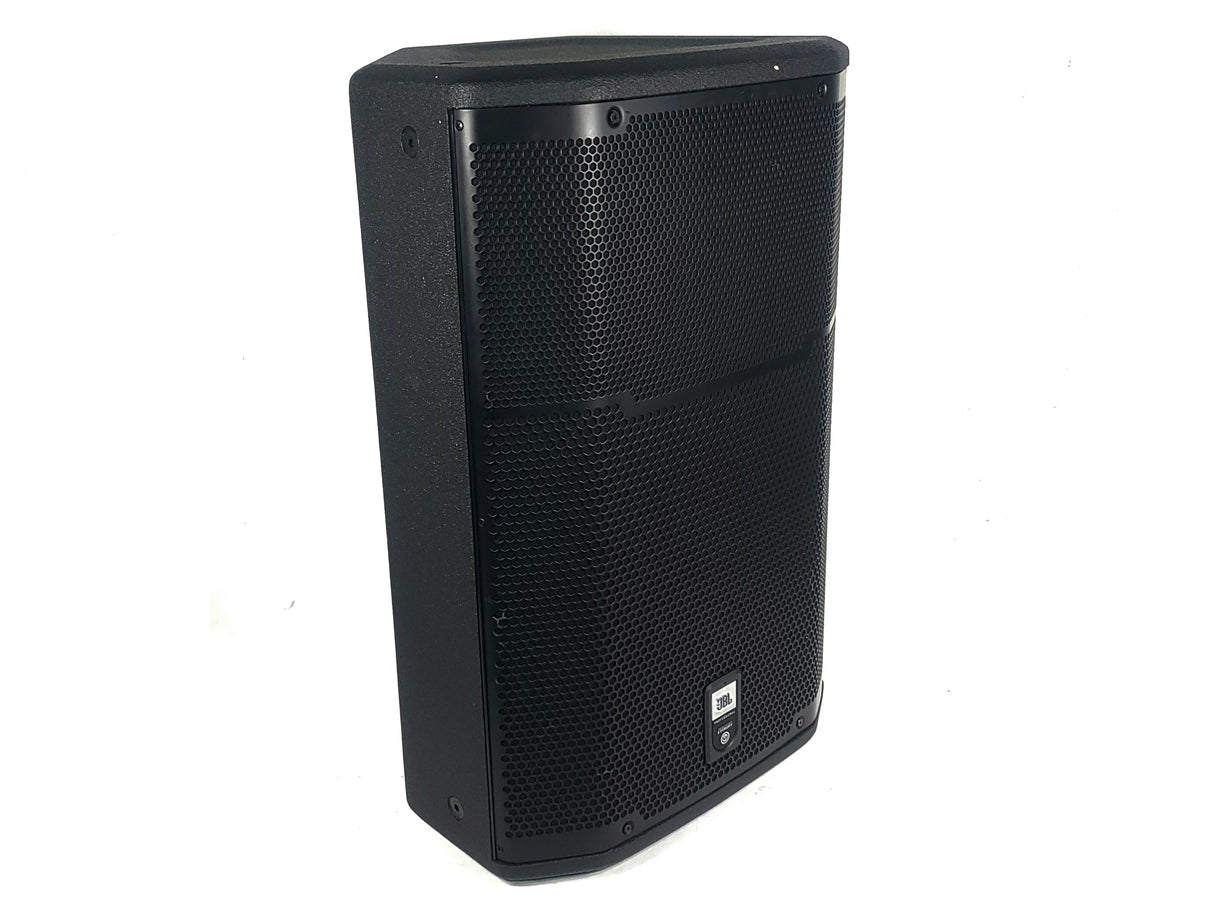 (2) JBL PRX615M 15-inch Two-Way Self-Powered Speakers in Wheeled Road Case