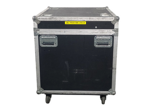 (2) JBL PRX615M 15-inch Two-Way Self-Powered Speakers in Wheeled Road Case