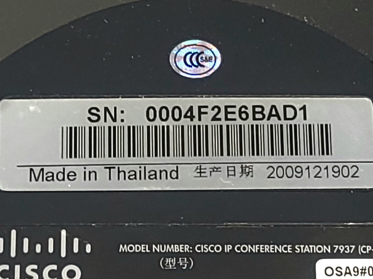 (2) Cisco 7937 IP Conference Station w/ (4) Cisco 2201-40140-001 External Microphones