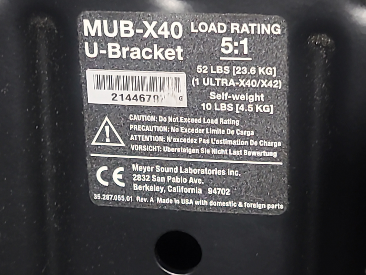 Meyer Sound ULTRA-X40 Wide Coverage Loudspeaker w/ MUB X-40 U-Bracket