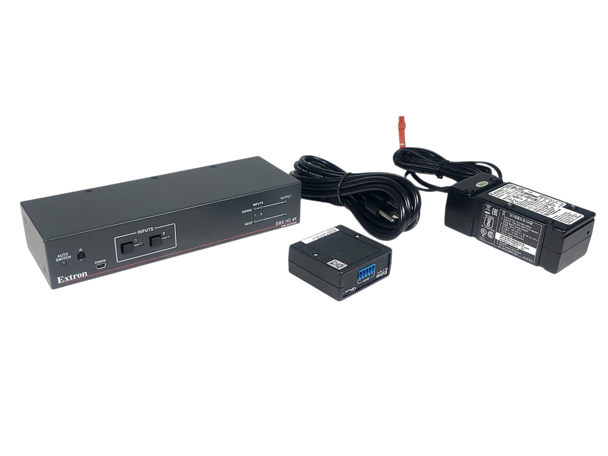 Extron SW2 HD 4K HDMI Switcher w/ Extron IPA T RLY4 IP Link Accessory in Original Box