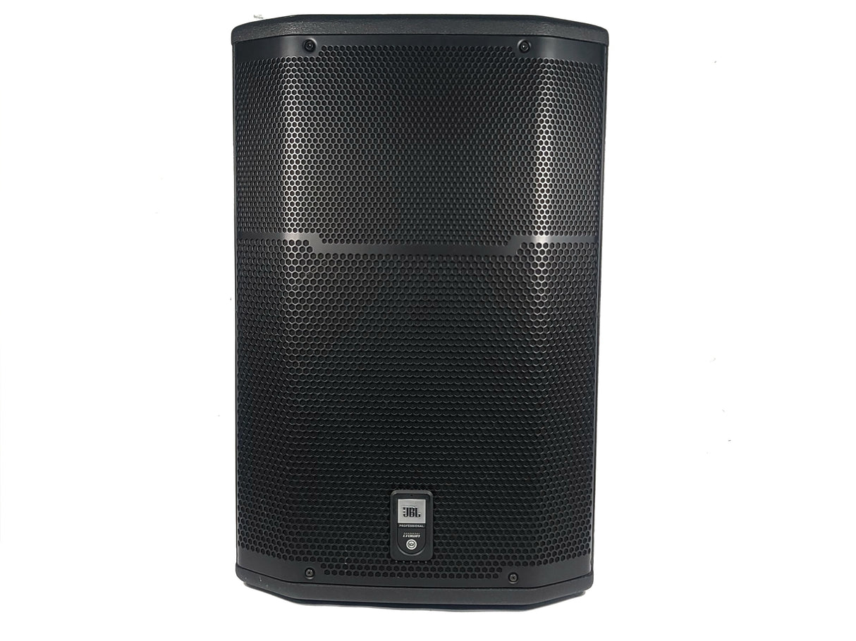 (2) JBL PRX615M 15-inch Two-Way Self-Powered Speakers in Wheeled Road Case