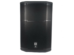 (2) JBL PRX615M 15-inch Two-Way Self-Powered Speakers in Wheeled Road Case