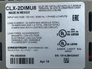 Crestron CLX-2DIMU8 8-Channel Universal Dimmer Module, 2 Feeds, 120V in Original Box