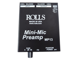 Rolls MP13 Mini-Microphone PreAmplifier w/ PSU in Original Box